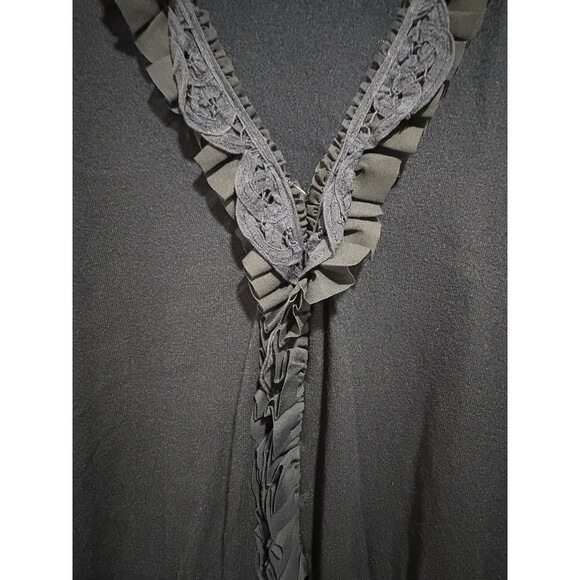 Coldwater Creek Ruffle Cardigan Dark Blue Button Up Womens Size 3X - Picture 2 of 8